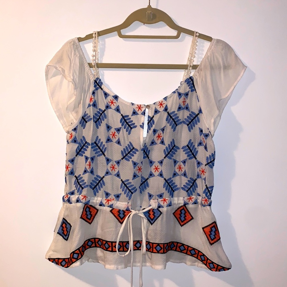 Abbeline white patterned top